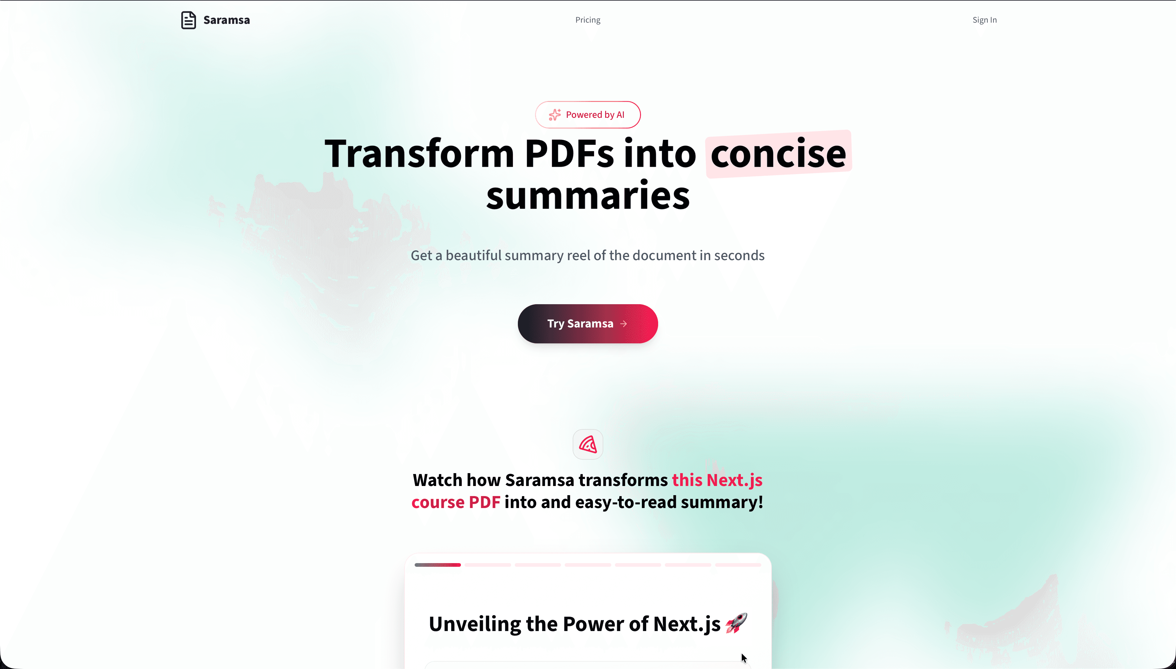 Saramsa — AI PDF Summarizer